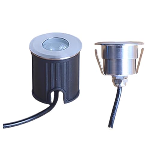 OrbitCob® 1W Mini Unterwasser LED Einbaustrahler Ultradünne Stufenleuchte, IP68 Wasserdicht Edelstahl Bodenleuchte für Pool, Garten, Springbrunnen, Außenbeleuchtung(Grün,42mm(DC12V)) von OrbitCob