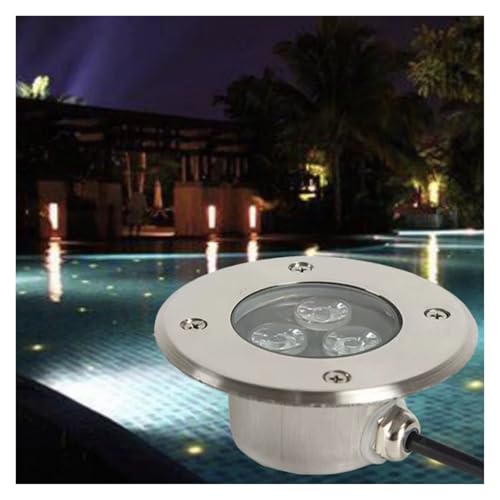 OrbitCob® 3W Ultradünne LED Unterwasser Einbauleuchte IP68 Wasserdicht 12V/24V Edelstahl 304 Schwimmbad-Wandleuchte für Pools, Springbrunnen, Außenbeleuchtung(Warmweiß 3000 K,24V) von OrbitCob