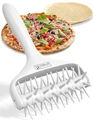 Orblue Pizzateig Docker Gebäckroller - Premium Stipproller für perfekte Pizza, Teigigel mit Spikes, Ideal für Zuhause und gewerbliche Küche, Einfache Reinigung, Zubehör für Backen und Pasta von Orblue