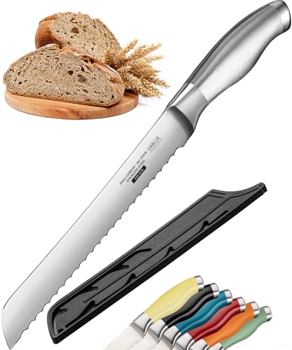 Orblue Brotmesser mit Wellenschliff, Ultrascharfes Edelstahl Küchenmesser, Professionelle Qualität, Ideal zum mühelosen Schneiden von dicken Broten, Bagels, Kuchen - Solingen Messer von Orblue