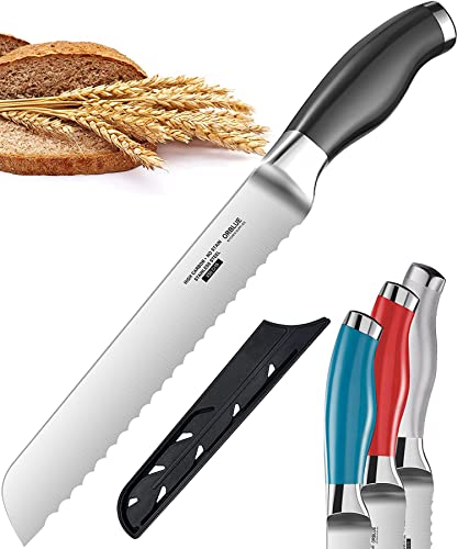 Orblue Brotmesser mit Wellenschliff, Ultrascharfes Edelstahl Küchenmesser, Professionelle Qualität, Ideal zum mühelosen Schneiden von dicken Broten, Bagels, Kuchen - Solingen Messer von Orblue