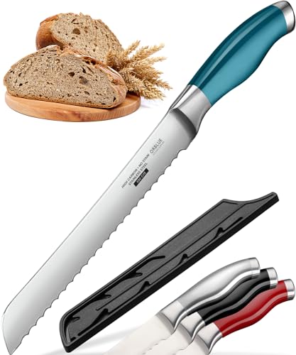 Orblue Brotmesser mit Wellenschliff, Ultrascharfes Edelstahl Küchenmesser, Professionelle Qualität, Ideal zum mühelosen Schneiden von dicken Broten, Bagels, Kuchen - Solingen Messer von Orblue