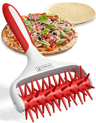 ORBLUE Pizzateig Docker Gebäckroller - Premium Stipproller für perfekte Pizza, Teigigel mit Spikes, Ideal für Zuhause und gewerbliche Küche, Einfache Reinigung, Zubehör für Backen und Pasta von Orblue