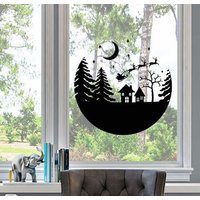 Fensterdecal Weihnachten | Einfach Aufzutragen Rentierwald Zauberhafte Sticker Aufkleber Weihnachtsaufkleber Fensterdekoration von OrcaDesignsStore