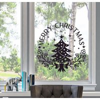 Fensterdecal Weihnachten | Einfach Aufzutragen Weihnachtsszene Zauberhafte Sticker Aufkleber| Weihnachtsaufkleber Fensterdekoration von OrcaDesignsStore