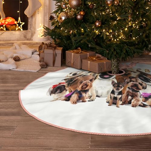 Weihnachtsbaum Röcke 48 "Tier Hund Foto Druck Baum Rock Weihnachtsdekorationen Bauernhaus Weihnachtsbaum Matte Für Urlaub Party Decor von OrcoW