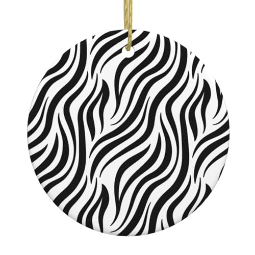 Zebra Print Print Personalisierte Weihnachtskugel, Keramik Runde Weihnachten Hängende Ornament, Weihnachtsbaum Dekoration Für Freund Freundin Frau Xmas Geschenke von OrcoW