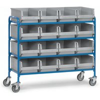 fetra® Beistellwagen mit Sichtlagerkästen, Ladefläche 1.250 x 470 mm von fetra®