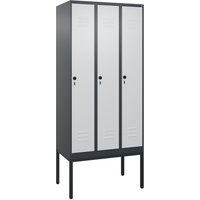 C+P Spind Classic PLUS, Gestell, 3 Abteile, HxBxT 2.120 x 900 x 500 mm, anthrazitgrau, lichtgrau, für Vorhängeschloss, mit Mitteltrennwand C+P Spind Classic PLUS, Gestell, 3 Abteile, HxBxT 2.120 x 900 x 500 mm, anthrazitgrau, lichtgrau, für Vorhängeschloss, mit Mitteltrennwand von C+P