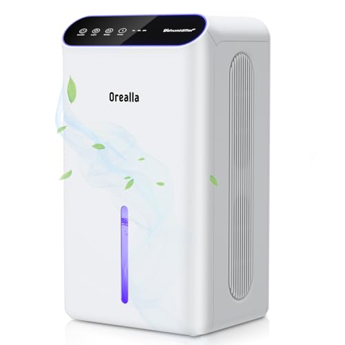 Luftentfeuchter Elektrisch Luft Entfeuchter - Raumentfeuchter 67m² mit 30dB Schlafmodus 2.5L Tank Automatische Timer, Leise Lufttrockner für Keller Wohnzimmer und Badezimmer von Orealla