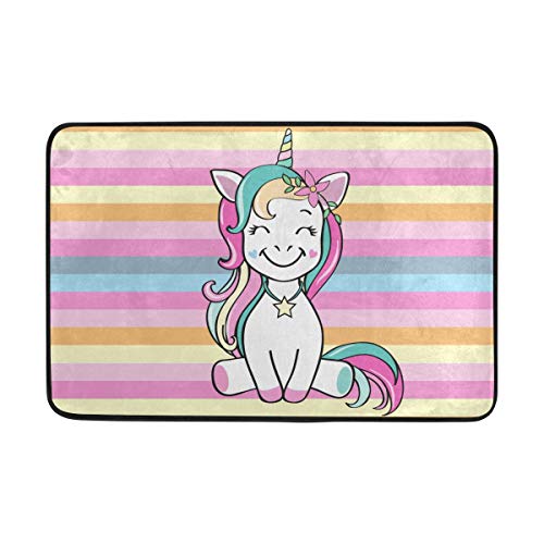 Orediy Weiche Badematten Regenbogen Einhorn Baby Eingangstürmatte Küche Badezimmer Teppich Dusche Badewannenmatten 40 x 60 cm von Orediy