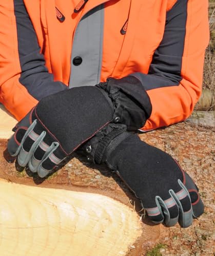 Oregon 295395 Schutzhandschuhe für Kettensägenarbeiten, vierfacher Stretchstoff, Größe L, Schwarz, Grau, Rot Oregon 295395 Schutzhandschuhe für Kettensägenarbeiten, vierfacher Stretchstoff, Größe L, Schwarz, Grau, Rot von Oregon