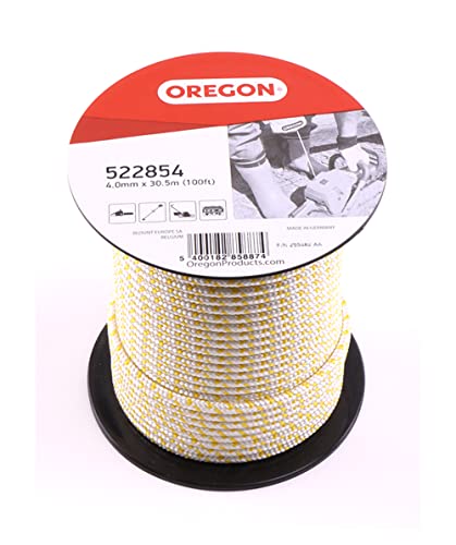 Oregon Starterseil, Durchmesser 4,0 mm x 30,5 m Rollenlänge, für Kettensägen, Freischneider & Motorsensen, Polyamidkern, Öl- und Benzinbeständig (522853) von Oregon