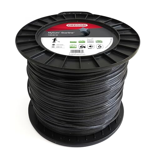 Oregon Sternförmiger Nylon-Mähfaden 3,3 mm, Für hohes Gras, Unkraut, Rasen und dichte Vegetation, Strapazierfähiger Profi-Nylonfaden, Für die meisten Rasentrimmer, 3,3 mm x 200 m (106361E) Oregon Sternförmiger Nylon-Mähfaden 3,3 mm, Für hohes Gras, Unkraut, Rasen und dichte Vegetation, Strapazierfähiger Profi-Nylonfaden, Für die meisten Rasentrimmer, 3,3 mm x 200 m (106361E) von Oregon