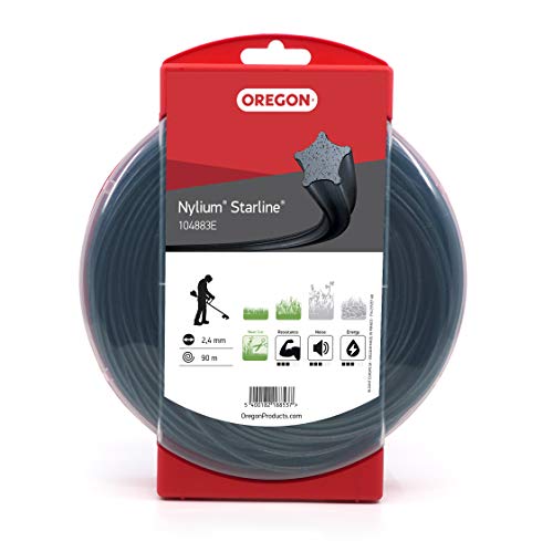 Oregon Nylon Sternförmiger Mähfaden 2,4 mm, Für hohes Gras, Unkraut, Rasen und dichte Vegetation, Strapazierfähiger Profi-Nylonfaden, Für die meisten Rasentrimmer, 2,4 mm x 90 m (104883E) Oregon Nylon Sternförmiger Mähfaden 2,4 mm, Für hohes Gras, Unkraut, Rasen und dichte Vegetation, Strapazierfähiger Profi-Nylonfaden, Für die meisten Rasentrimmer, 2,4 mm x 90 m (104883E) von Oregon