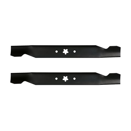 Oregon Rasenmähermesser-Set, 2 Stück 49 cm Mähmesser mit 5-Punkt Stern-Befestigung, Ersetzt Husqvarna 532-1278-42, 532-1384-97, AYP, Kompatibel mit Husqvarna LT125, YTH 125, Jonsered und Partner von Oregon