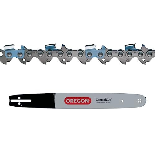 Oregon 21BPX ControlCut Kettensägekette für 18-Zoll (45cm) Schiene -72 Antriebsglieder - kompatibel mit Husqvarna, Hyundai, Alpina, Efco und mehr + controlcut Profi Motorsäge, Grau, 188PXLBK095 von Oregon Scientific