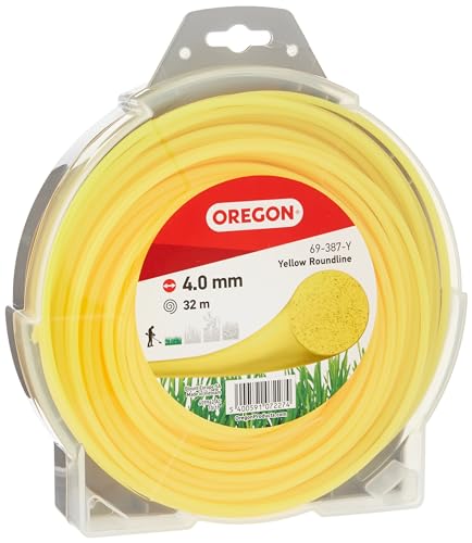 Oregon Gelber Mähfaden 4mm mit rundem Querschnitt, für Rasentrimmer und Freischneider, professionelles Nylon, passend für die meisten Trimmer, 4mm x 32 m (69-387-Y) von Oregon