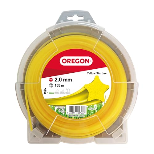 Oregon Yellow Star Trimmerfaden für Freischneider und Rasentrimmer, mit fünf Schneidkanten, Nylon in Profiqualität, kompatibel mit handelsüblichen Freischneidern, 2 mm - 155 m (‎69-448-Y) von Oregon