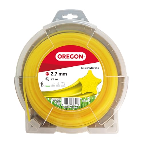 Oregon Yellow Star Trimmerfaden für Freischneider und Rasentrimmer, mit fünf Schneidkanten, Nylon in Profiqualität, kompatibel mit handelsüblichen Freischneidern, 2,7 mm - 92 m (‎69-432-Y) von Oregon