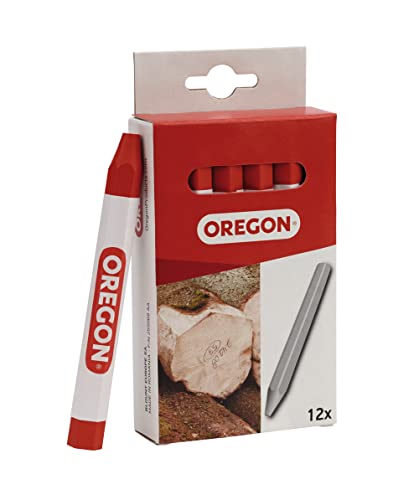 Oregon Multi Surface Marking Crayon, Professionelle 6-Seitige Kreidemarker, Schreiben auf Holz, Metall, Stein, Beton, Fliesen, Keramik, Kunststoff, Glas & Mehr, 12er-Pack, Rot (295361) von Oregon