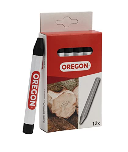 Oregon Multi Surface Marking Crayon, Professionelle 6-Seitige Kreidemarker, Schreiben auf Holz, Metall, Stein, Beton, Fliesen, Keramik, Kunststoff, Glas & Mehr, 12er-Pack, Schwarz (295365) von Oregon