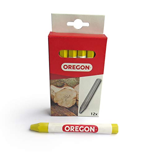 Oregon Multi Surface Marking Crayon, Professionelle 6-Seitige Kreidemarker, Schreiben auf Holz, Metall, Stein, Beton, Fliesen, Keramik, Kunststoff, Glas & Mehr, 12er-Pack, Gelb (295363) von Oregon