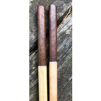 Schwarze Walnuss Sterling Silber Und Ahorn 23 cm Essstäbchen | Kommt Mit Stofftasche, Box Passendem Rest Schwarze Walnuss Sterling Silber Und Ahorn 23 cm Essstäbchen | Kommt Mit Stofftasche, Box Passendem Rest von OregonChoppedStickCo