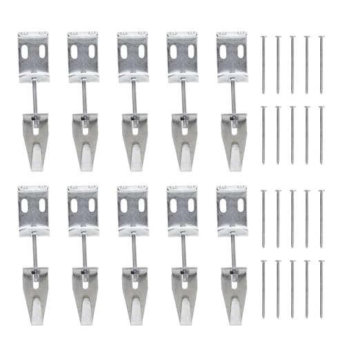 Oreilet 10 PCs Verbesserte Verstellbare Bildhänger, Langlebige Stabile J Hooks Spiegel Hanging Hardware Kit mit 20 Nägeln für Spiegel Bilder Art Support Bis zu 100 Lbs Oreilet 10 PCs Verbesserte Verstellbare Bildhänger, Langlebige Stabile J Hooks Spiegel Hanging Hardware Kit mit 20 Nägeln für Spiegel Bilder Art Support Bis zu 100 Lbs von Oreilet