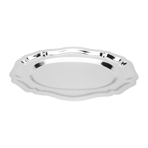 Oreilet 304 Edelstahl -Servierschale, Große Ovale Plattenfutterschale, Dessert Metallplatten Dekorative Silberteller Dinner Tabletts für Küchenparty, 15.7x10.2in Oreilet 304 Edelstahl -Servierschale, Große Ovale Plattenfutterschale, Dessert Metallplatten Dekorative Silberteller Dinner Tabletts für Küchenparty, 15.7x10.2in von Oreilet