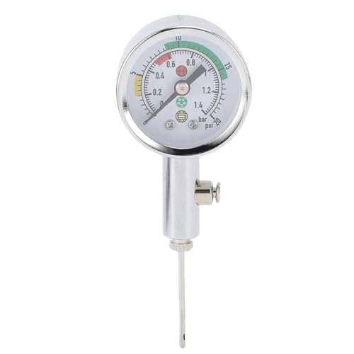 Oreilet Balldruckmessgeräte, Professioneller Genauer Ball Luftdruckmesser für Fußballfußball -Basketballvolleyball, Leicht zu Lesen Zeiger, Single -Release -Taste (Basisversion) von Oreilet