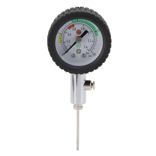 Oreilet Balldruckmessgeräte, Professioneller Genauer Ball Luftdruckmesser für Fußballfußball -Basketballvolleyball, Leicht zu Lesen Zeiger, Single -Release -Taste (mit Gummi -Ring) von Oreilet