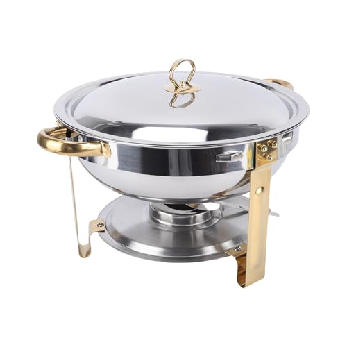 Oreilet Edelstahl -Scheuterngerichte für Buffet, 4,5 l Runde Chafing Dish Buffet, Buffet Server Essenwärmer für Catering Veranstaltungen Partys Dinner Bankets Restaurant Hotel Hotel von Oreilet