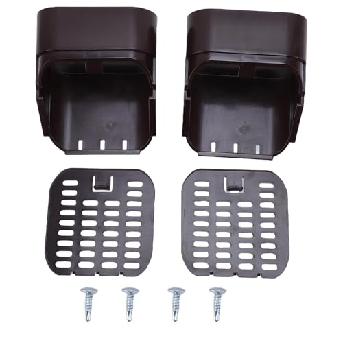 Oreilet Gutter Downspout Extension Accessoire, 2x3 Zoll Typ A Gutter Downspout Drop -Outlet mit Filter, Entwässerungsgitterabdeckung für Gartenhaus, Verhindert Lecks und Blockade (BROWN) von Oreilet
