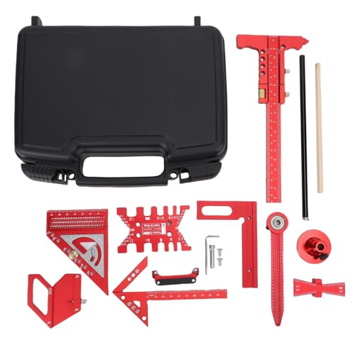 Oreilet Holzbearbeitungs -Messwerkzeugkit mit Aufbewahrungsbox, Projektlayout -Tools Set, Holzbearbeitung Messmarkierungslineal für Holzplatine Spleißhilfsmittel Genau Richtig von Oreilet