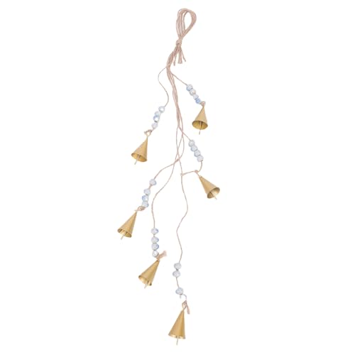 Oreilet Metall Vintage Cluster Kuhglocken für Wind -Chime, 6 Jingle -Glocken auf Jute Hanging Seil, Rustikale Mini -Kuhbells für Wand, Weihnachten, Dekorationen (A) von Oreilet