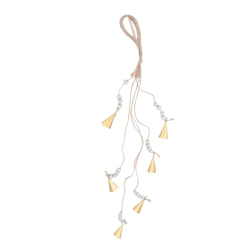 Oreilet Metall Vintage Cluster Kuhglocken für Wind -Chime, 6 Jingle -Glocken auf Jute Hanging Seil, Rustikale Mini -Kuhbells für Wand, Weihnachten, Dekorationen (B) von Oreilet