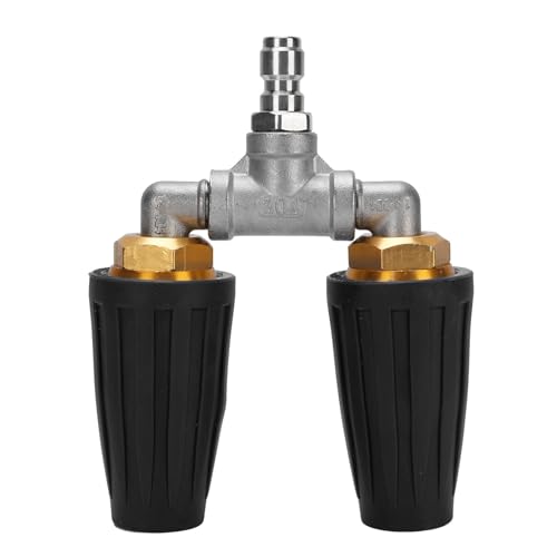 Oreilet Neue Dual Turbo Düsendruckscheibe, 360 ° Rotieren 2,0 Mm Öffnung 4000psi Power Waschmaschine Twin Turbo Düse mit 1/4 "Schnellanschluss für Gartenautos (BLACK) von Oreilet
