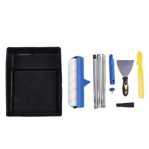 Oreilet Paint Roller Kit 10 Zoll Farbroller Abdeckungen Set Lack Roller Ärmel mit Verlängerung Stange, Tablett, Mini Rollenrahmen-Pinsel-Wandmalerei-Werkzeugs Atz für die Heim Decke von Oreilet