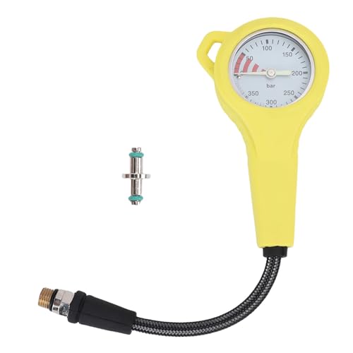 Oreilet Tauchdruckmesser Im Dunklen, Tauchdruckmessgerät mit Schlauch, Weißes Zifferblatt BCD Tauchwechsel -Tauch -Mini -Konsole für Unterwassertauchen (65 cm) von Oreilet