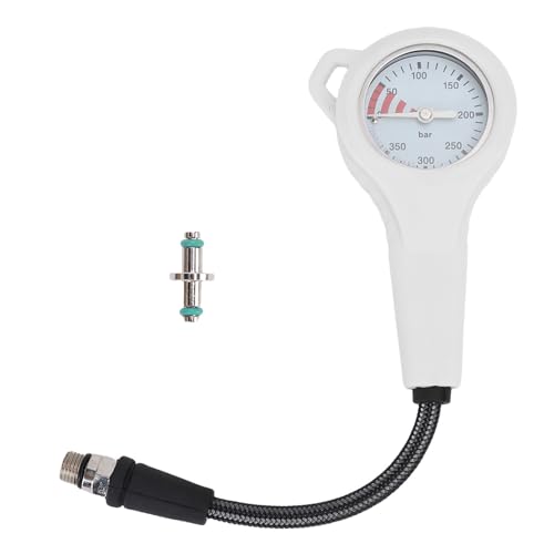 Oreilet Tauchdruckmesser Im Dunklen, Tauchdruckmessgerät mit Schlauch, Weißes Zifferblatt BCD Tauchwechsel -Tauch -Mini -Konsole für Unterwassertauchen (65 cm) von Oreilet