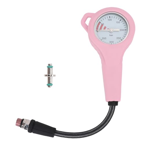 Oreilet Tauchdruckmesser Im Dunklen, Tauchdruckmessgerät mit Schlauch, Weißes Zifferblatt BCD Tauchwechsel -Tauch -Mini -Konsole für Unterwassertauchen (65 cm) von Oreilet