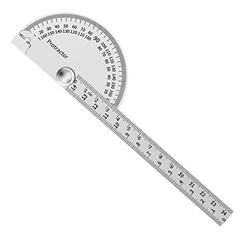 Winkelmesser mit Lineal, Goniometer-Lineal, Winkelmesser aus Edelstahl, Gradmesser Goniometer, Winkellineal Protractor, Winkelmesser mit Rundkopf für Schüler Ingenieur Architekturdesign Tischlerei von Orenge