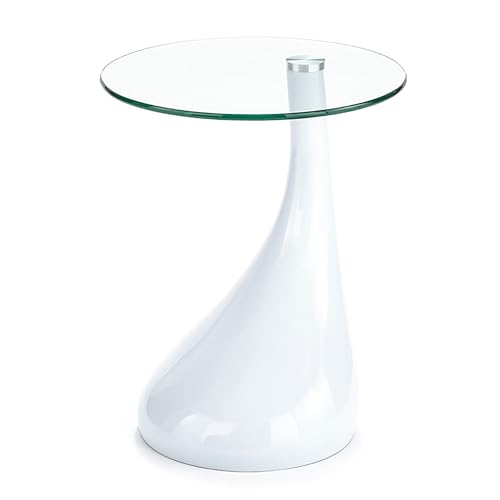 Oresteluchetta Couchtisch MUSH White, Harz Hartglas, Weiß, H55 x Ø45 von Oresteluchetta