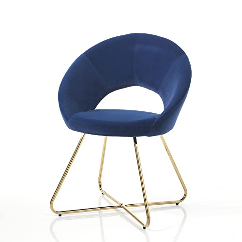 Oresteluchetta Set mit 2 Laurel Blue Stuhl, Legierter Stahl Samt Stahllegierung, blau, H.82 L.64 P.56 von Oresteluchetta