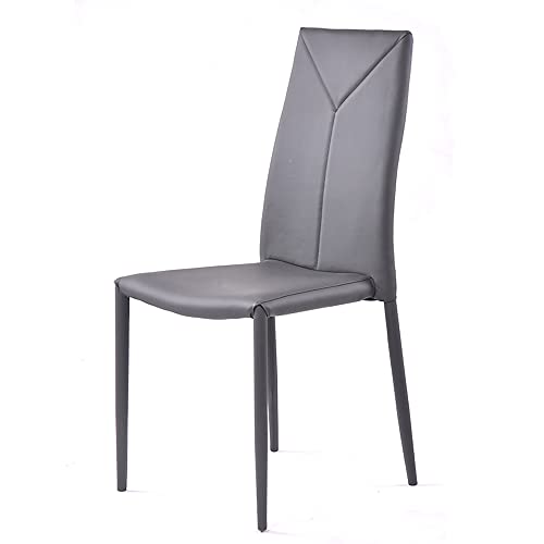 Oresteluchetta Set mit 4 Charmy Grey Stuhl, Kunstleder Legierter Stahl, grau, H.96 x L.43 x P.54 von Oresteluchetta