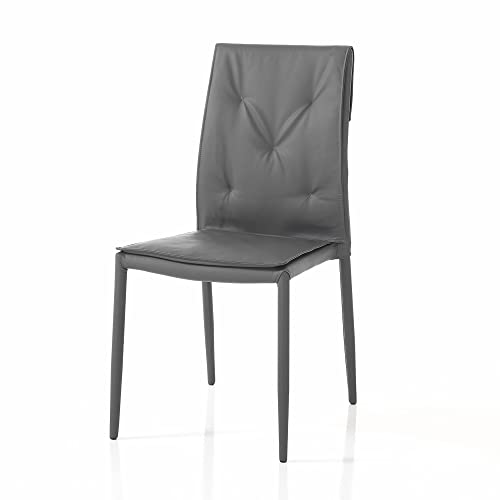 Oresteluchetta Set mit 4 Tory Grey Stuhl, Kunstleder Schaumstoff, grau, H.91 x L.44 x P.51 von Oresteluchetta