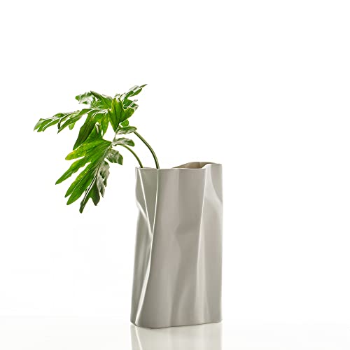 Oresteluchetta Vase, Keramik, Weiß, 35,6 x 35,6 x 66 cm von Oresteluchetta