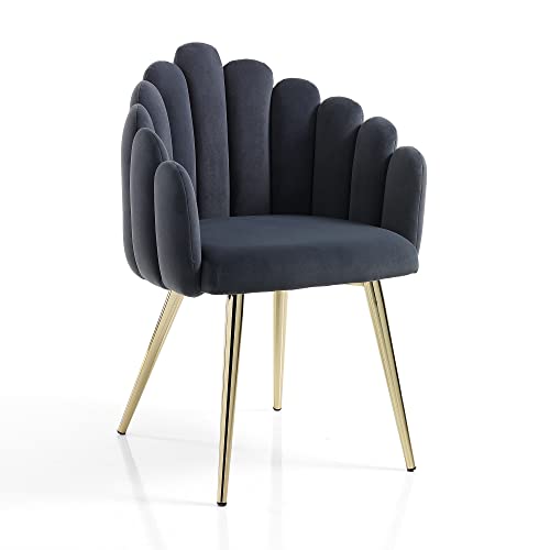 Oresteluchetta Stuhl Ville, Samt, Stühle mit elegantem Design, Samt-Effekt, Grau, 85 x 60 x 58 cm (H x B x T) von Oresteluchetta