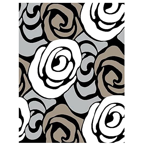 Oresteluchetta Teppich Grey Flowers 140 x 190 von Oresteluchetta